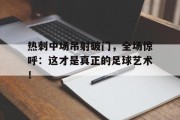热刺中场吊射破门，全场惊呼：这才是真正的足球艺术！